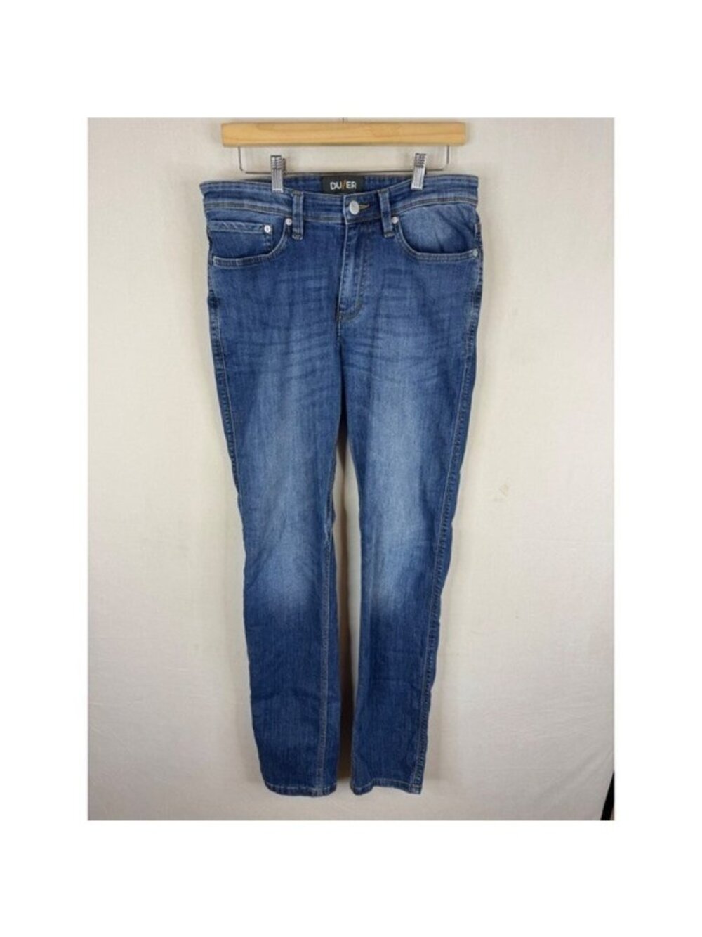 DU/ER L2X Slim Fit Jeans Mens 33x34 Blue Medium Wash Performance Denim